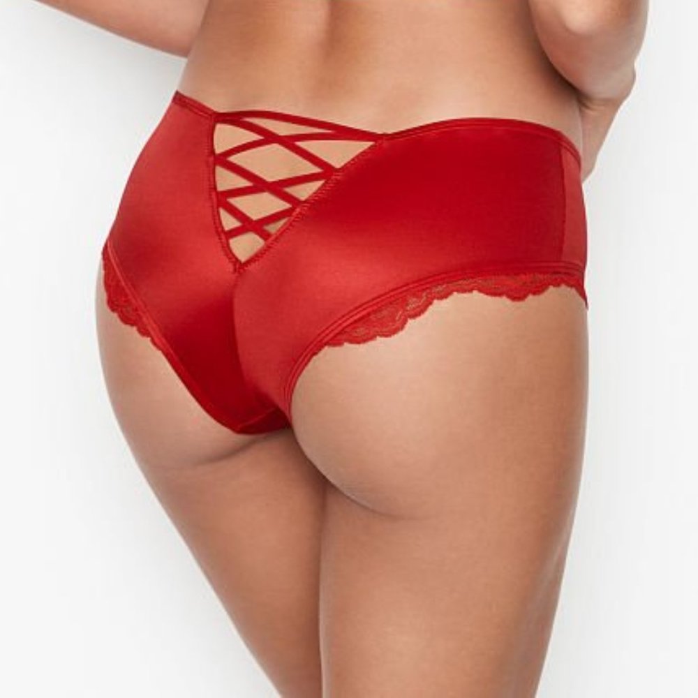 VS VERY SEXY Micro Lace-Up Cheeky Panty Red Sexy Absolutely Gorgeous! NWT - Picture 1 of 14